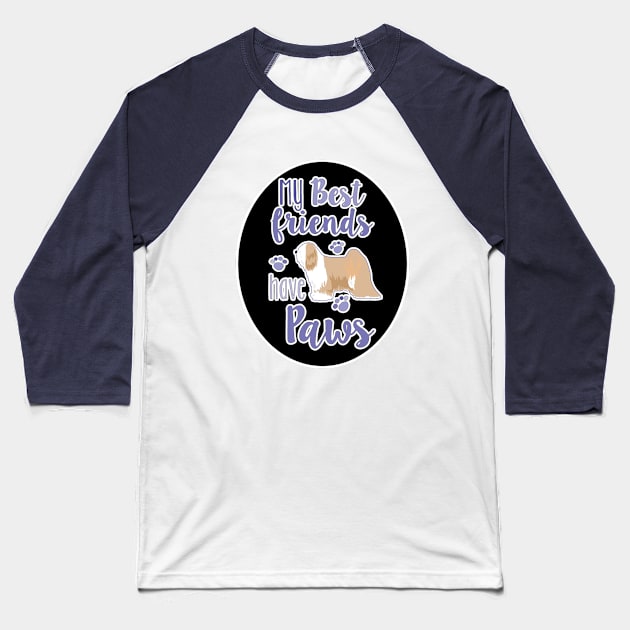 Tibetan Terrier Best Friends Baseball T-Shirt by PB&J Designs